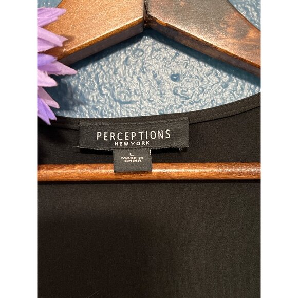 Perceptions New York Womens Black Cropped Cardigan Shrug Large - Picture 2 of 6